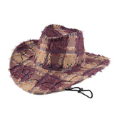 Bullhide Denim Hat Spring and Summer Men's and Women's Brushed Plaid Western Cowboy Hat