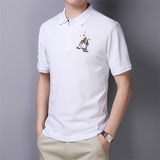 USPA Shirts Men's Cotton Short Sleeve T-shirt Polo Shirt Business Loose Lapel T-shirt