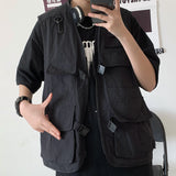 Harajuku Clothing Men's Casual Shirts Summer Workwear Male Cardigan Top