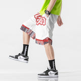Mens Cargo Shorts Trendy Patchwork Paisley Stitching Basketball Shorts Loose Cropped Pants Beach Pants for Men