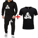 Palace T Shirt Pullover Set Sweater Men's and Women's Spring and Autumn Models Men's Hooded Sweater T-shirt Three-Piece Set