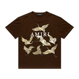 Amiri T Shirt Crane Print Casual Round Neck