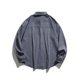 Men Shacket Long Sleeve Autumn Shirt Autumn Shirt Lapel Color Contrast Patchwork Pocket Three-Color Loose Plaid Shirt