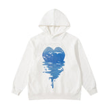 Mens Fall Outfits Fall/Winter Heart Printing Letter Coat