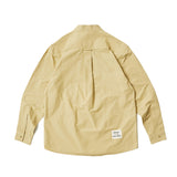 Men Shacket Long Sleeve Autumn Shirt Autumn Solid Color Stand Collar Casual Shirt