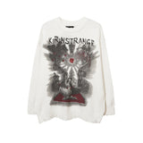 Mens Fall Outfits Letter Sweater Loose Long Sleeve Top