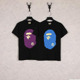 A Ape Print T Shirt Summer Cartoon Print Casual Large Size Loose Round Neck Short Sleeve T-shirt