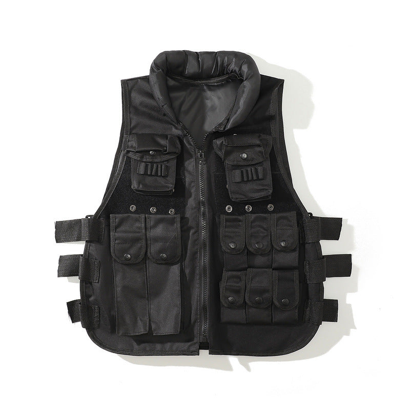 Mens Fall Outfits Autumn and Winter Cargo Pants Multi-Pocket Vest Jacket Hip Hop Vest