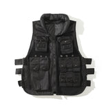 Mens Fall Outfits Autumn and Winter Cargo Pants Multi-Pocket Vest Jacket Hip Hop Vest