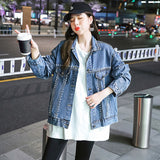Pearl Jean Jacket Autumn Denim Jacket Women's Beaded All-Match Top Jacket
