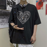 Harajuku Clothing for men Casual Shirts Printed plus Size Retro Sports Short Sleeve T-shirt