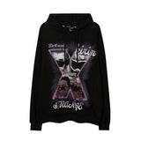 Mens Fall Outfits Portrait Printing Terry Hooded Sweater Couple Loose Top