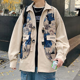 Teddy Bear Varsity Jacket Stitching Bear Embroidery Fake Two Pieces