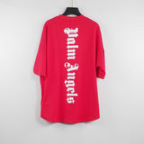 Palm Angels Angel Vertical Bar Letter Printing Batwing Sleeve Drop Shoulder T-shirt Loose Men and Women