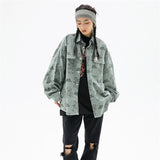 Men Shacket Long Sleeve Autumn Shirt Autumn Men's Shirt Retro Bear Unisex Style Couple Shirt