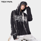 Men Fall Fall Vintage Tie-Dye Hooded Top