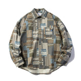 Men Shacket Long Sleeve Autumn Shirt Autumn Vertical Bar Plaid Loose Fashion Casual Shirt