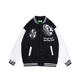 Men Fall Outfits Baseball Uniform Autumn Sports Casual Jacket Loose Couple Jacket