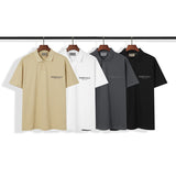 Fog T Shirt Reflective Lapel Polo Short Sleeve Cotton Tshirt Men and Women Lapel fear of god
