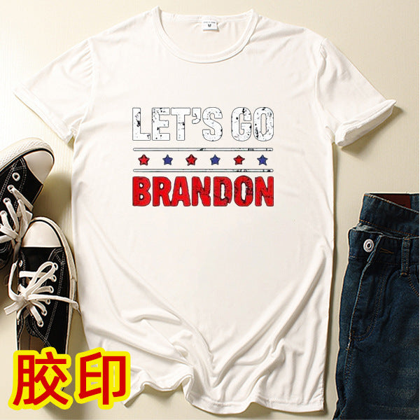 Let's Go Brandon T Shirt Summer Personalized English Printed Short Sleeve T-shirt