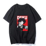Anime Tshirts Aesthetic Men's Shirt Midoriya Izuku Boku No Hero Acadmeia Men's Short Sleeve round Neck Top T-shirt