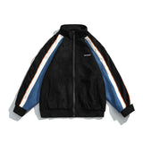 Mens Fall Outfits Autumn and Winter Loose Hip Hop Splicing Coat Vintage Suede Jacket