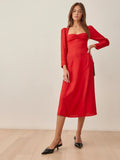 Kendall Jenner Wedding Guest Dress Long Sleeve Square-Neck Sexy Backless