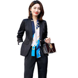 Women Pants Suit Uniform Designs Formal Style Office Lady Bussiness Attire Pink Suit Spring Fashion Two-Piece Suit