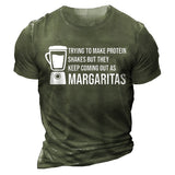 Man T Shirt Casual round Neck Heat Transfer Patch Printed Loose Pullover