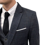 Mens Graduation Outfits Men's Slim Fit Business Business Suit Wedding Host Formal Dress Three-Piece Suit