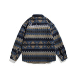 Men Shacket Long Sleeve Autumn Shirt Autumn Retro Pattern Long Sleeve Shirt All-Match Loose Unisex Style Shirt for Men