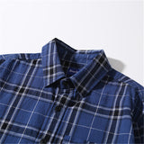 Men Shacket Long Sleeve Autumn Shirt Autumn Plaid Youth Casual Shirt