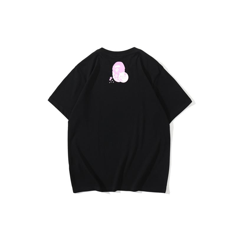 A Ape Print T Shirt Casual Pink T-shirt Short Sleeve