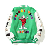 Kanye Bomber Jacket Baseball Uniform Embroidery Stitching