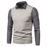Men Pullover Sweater Fall Men's Knitwear Lapel Sweater Bottoming Shirt plus Size