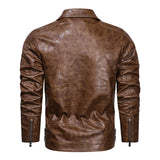 1970 East West Leather Jacket Fall Winter Men's Leather Washed PU Leather Jacket Men's Coat