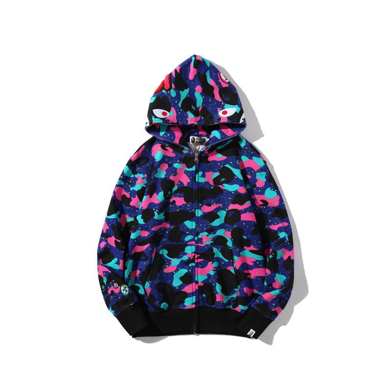 A Ape Print Hoodie Tide Brand Galaxy Travel Notes Camouflage Sweater
