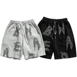 Men Shorts Men's Clothes Summer Wear Vintage Men's round Neck Short Sleeve Loose Letter Printed T-shirt