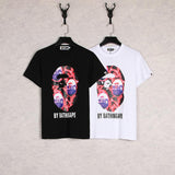 A Ape Print T Shirt Ape Head Short Sleeve Cartoon Anime Loose-Fitting Casual T-shirt