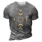 Man T Shirt Casual round Neck Heat Transfer Patch Printed Loose Pullover