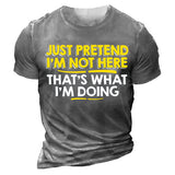 Man T Shirt Casual round Neck Heat Transfer Patch Printed Loose Pullover