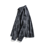 Men Shacket Long Sleeve Autumn Shirt Autumn Shirt Men's Long Sleeve Couple Loose Trendy Shirt Plaid Top