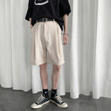 Men Bermuda Shorts Suit Shorts Men's Five-Point Student Versatile Solid Color Five-Point Pants