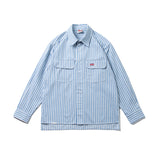 Men Shacket Long Sleeve Autumn Shirt Spring Striped Long Sleeve Shirt Men's Spring Leisure Top