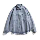 Men Shacket Long Sleeve Autumn Shirt Long Sleeve Shirt Versatile Casual Top Coat