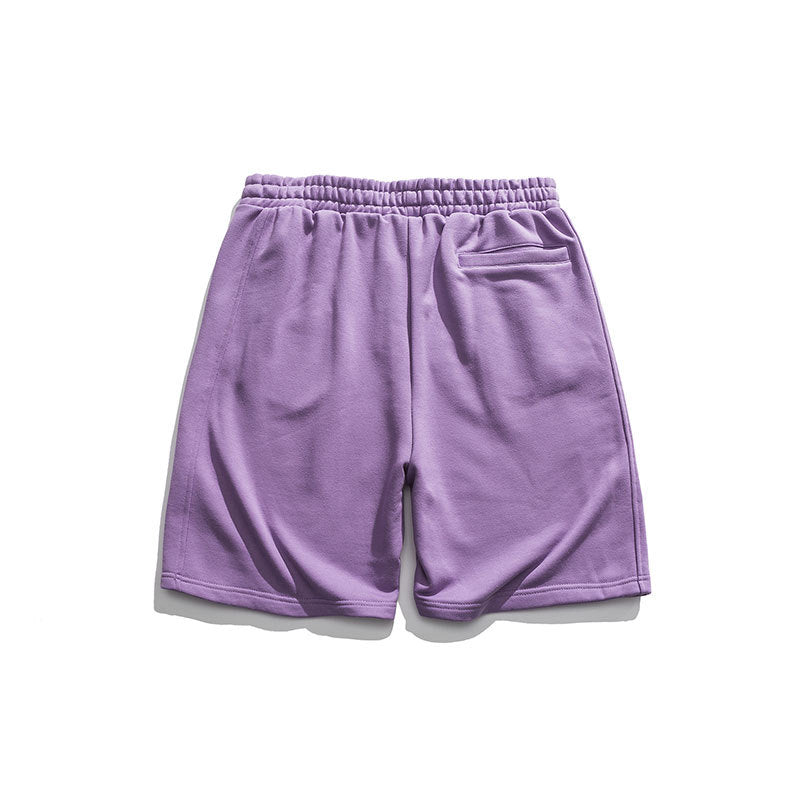Men Shorts Contrast Color Letters Embossed Straight Cargo Pants
