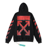 Autumn Winter Red Gradient Arrow Pattern Hooded Sweater For Men And Women