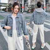 Pearl Jean Jacket Spring and Autumn Loose Short Denim Jacket Women's Jacket