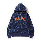 A Bath Ape Men's and Women's Camouflage Letters Cardigan Zipper Hoodie Sweater Coat