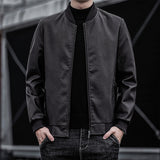 Urban Leather Jacket Spring and Autumn Men's Slim Fit Men's Pu Jacket Youth Motorcycle Stand Collar Jacket